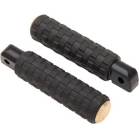 AirTrax Foot Pegs — 25 mm (1") longer, Black/Brass