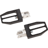 Estribos Militant — plataforma 3,4 x 2,25 pulg., montaje delantero, negro