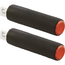 Knurled Foot Pegs — 25.4 mm (1") longer, Black