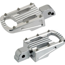 Punisher Foot Pegs — polished silver, passenger
