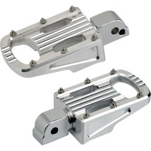 Punisher Foot Pegs — polished silver, passenger