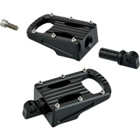 Punisher Foot Pegs — 88.9 mm length, 55.56 mm width, Black, Pair