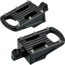 Punisher Foot Pegs — 88.9 mm length, 55.56 mm width, Black, Pair