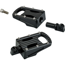 Punisher Foot Pegs — 88.9 mm length, 55.56 mm width, Black, Pair