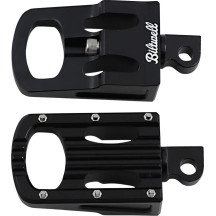 Punisher Foot Pegs — 88.9 mm length, 55.56 mm width, Black, Pair