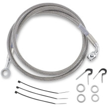 Stainless Steel Brake Line Kit — 114 cm (44-7/8"), front, silver clear-coated