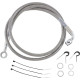Kit de línea de freno de acero inoxidable — 114 cm (44-7/8\"), delantero, plateado con laca transparente