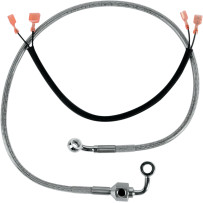 Stainless Steel Brake Line Kit — 74.5 cm, rear, silver clear-coated