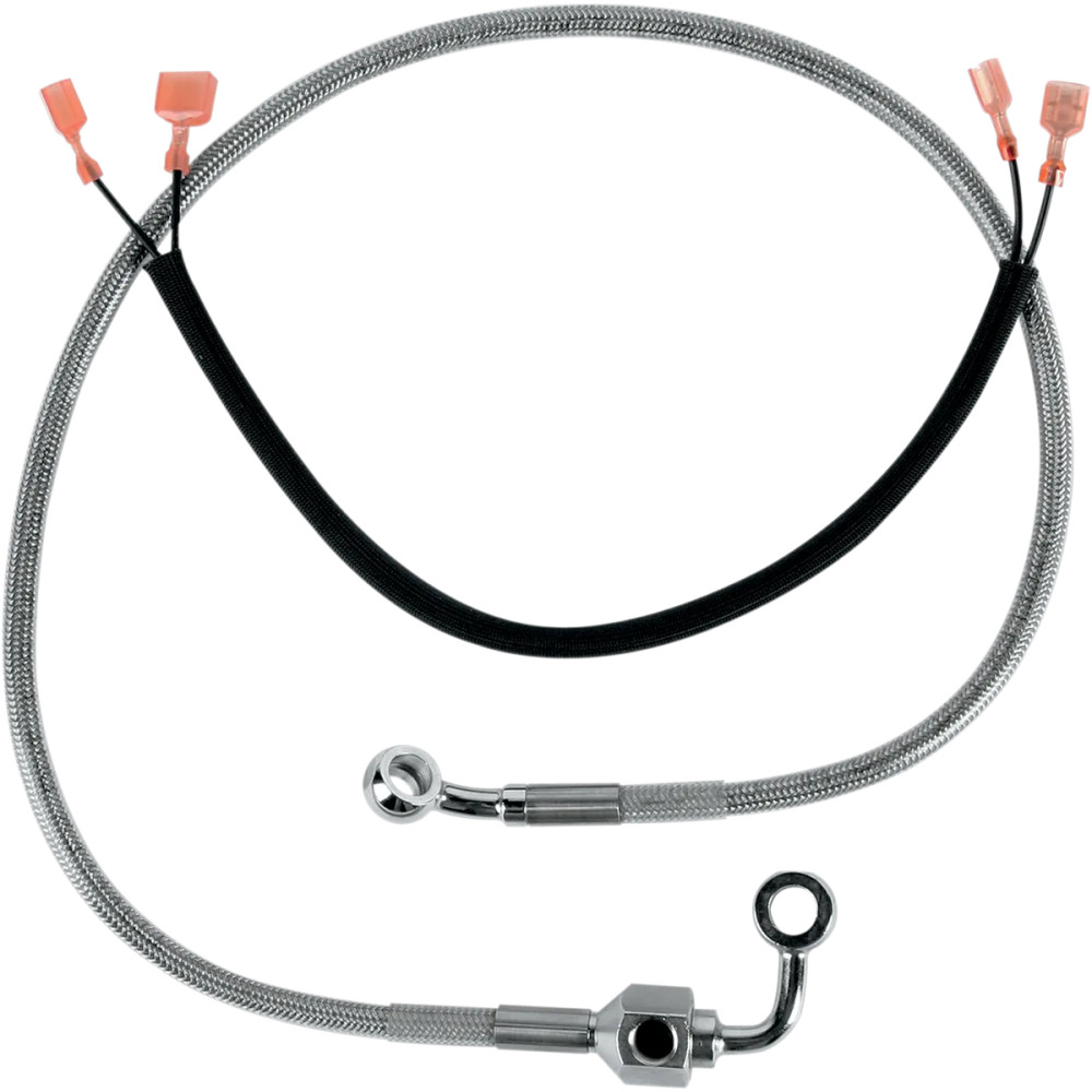 Stainless Steel Brake Line Kit — 74.5 cm, rear, silver clear-coated