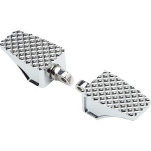 County Line Foot Pegs — 88.9 mm (3-1/2") length, 57 mm (2-1/4") width, Front mount, Chrome