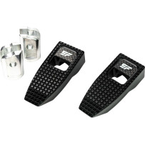 Speed Pegs — Black anodized, front mount, billet aluminum