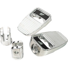 Foot Pegs — Silver, Polished, Front