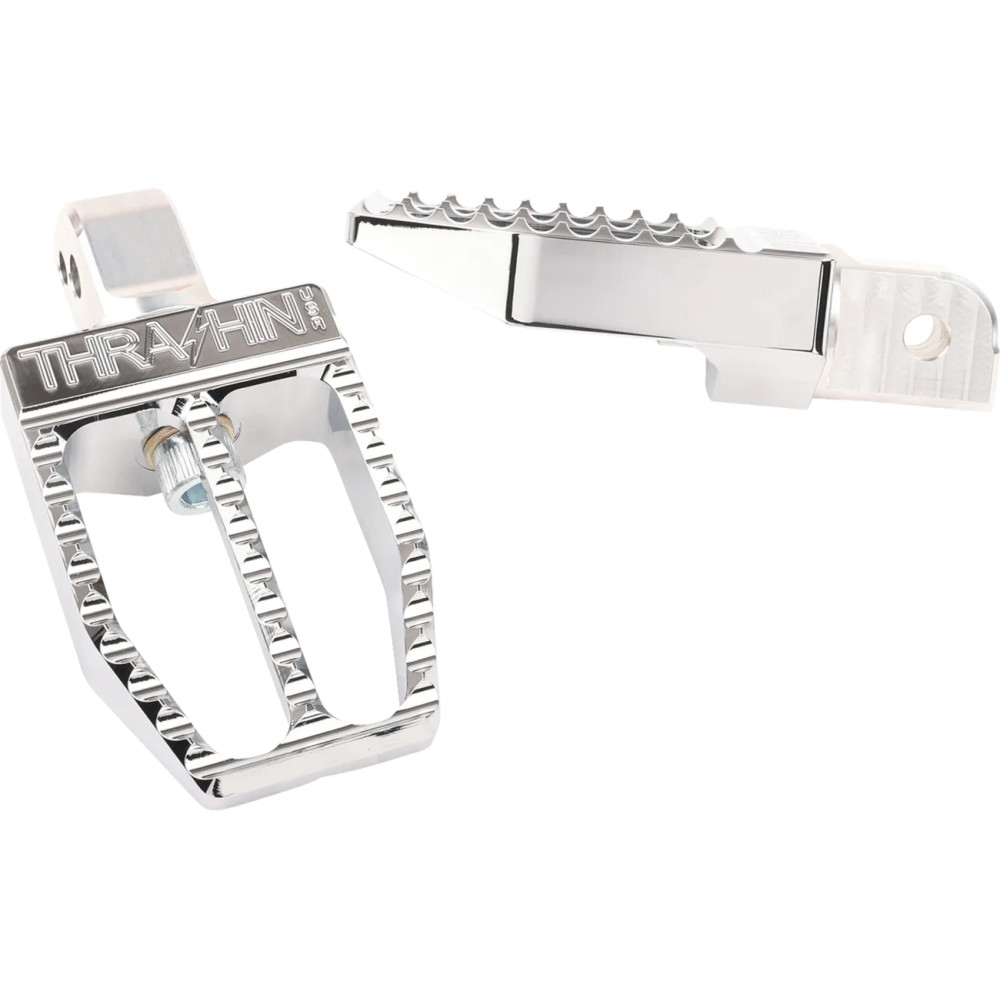 Militant Foot Pegs — 3.4 in, 2.25 in, rear mount, chrome