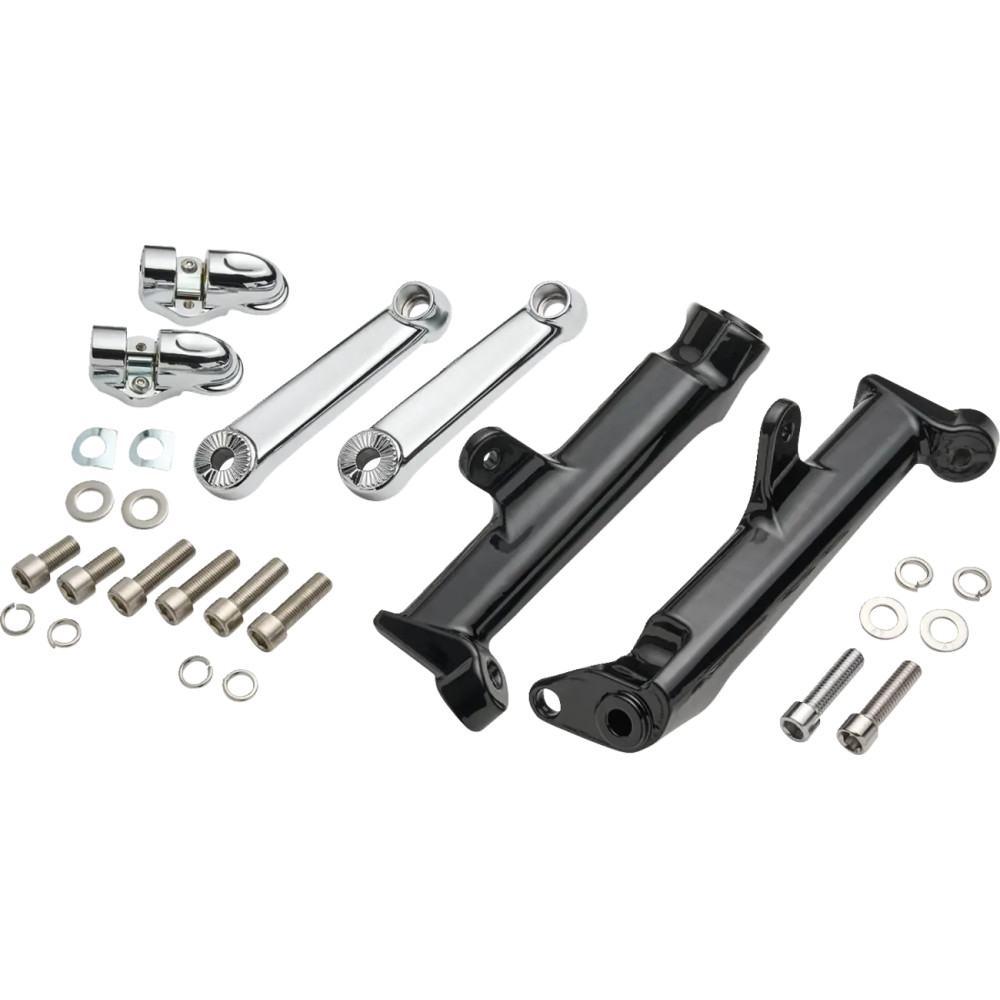 Soporte ajustable montado en bastidor para reposapiés de autopista — 10 cm (4"), Cromo