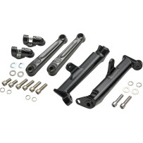 Soporte de reposapiés ajustable montado en el chasis — 140 mm (5-1/2"), montura macho 1/2", Negro