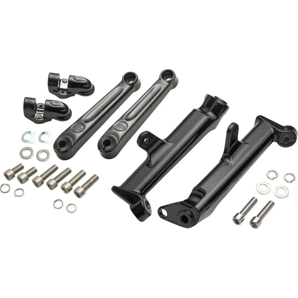 Soporte de reposapiés ajustable montado en el chasis — 140 mm (5-1/2"), montura macho 1/2", Negro