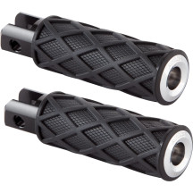 Diamond Foot Pegs — 114 mm (4-1/2"), Male mount, Black/Chrome