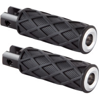 Diamond Foot Pegs — 114 mm (4-1/2"), Male mount, Black/Chrome