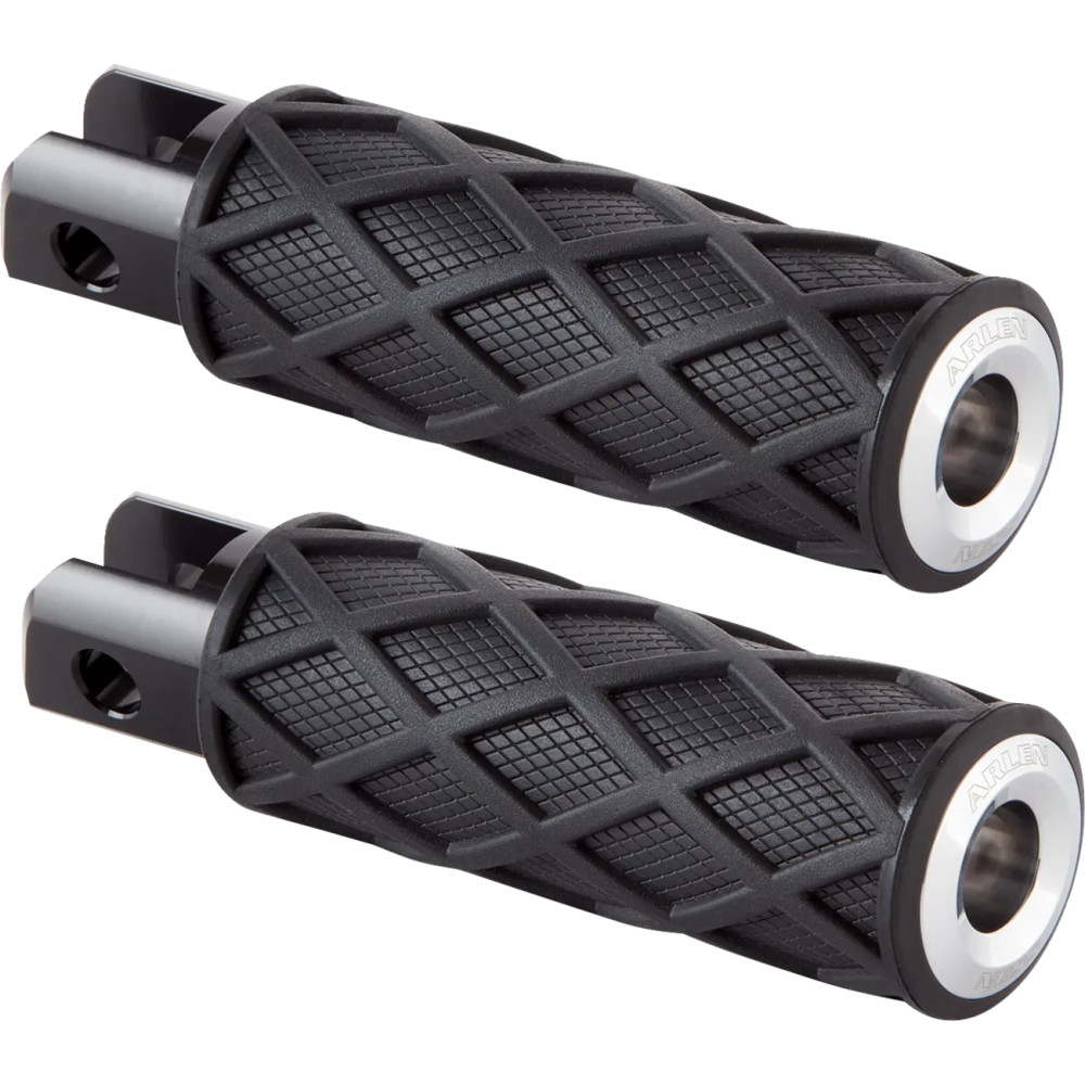 Diamond Foot Pegs — 114 mm (4-1/2"), Male mount, Black/Chrome