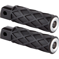 Diamond Foot Pegs — 114 mm (4-1/2"), Black, Chrome
