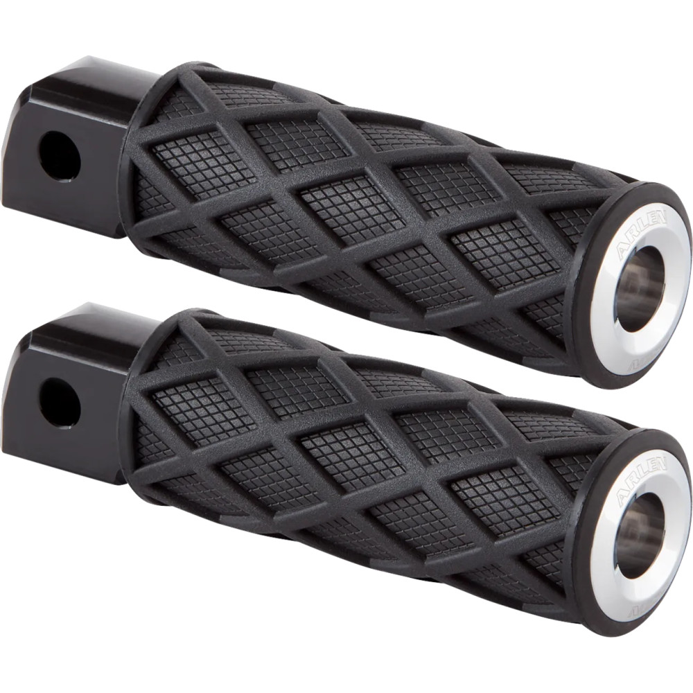 Diamond Foot Pegs — 114 mm (4-1/2"), Black, Chrome