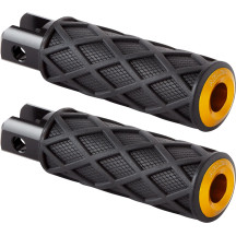 Diamond Foot Pegs — 114 mm (4-1/2"), male mount, Black, Gold