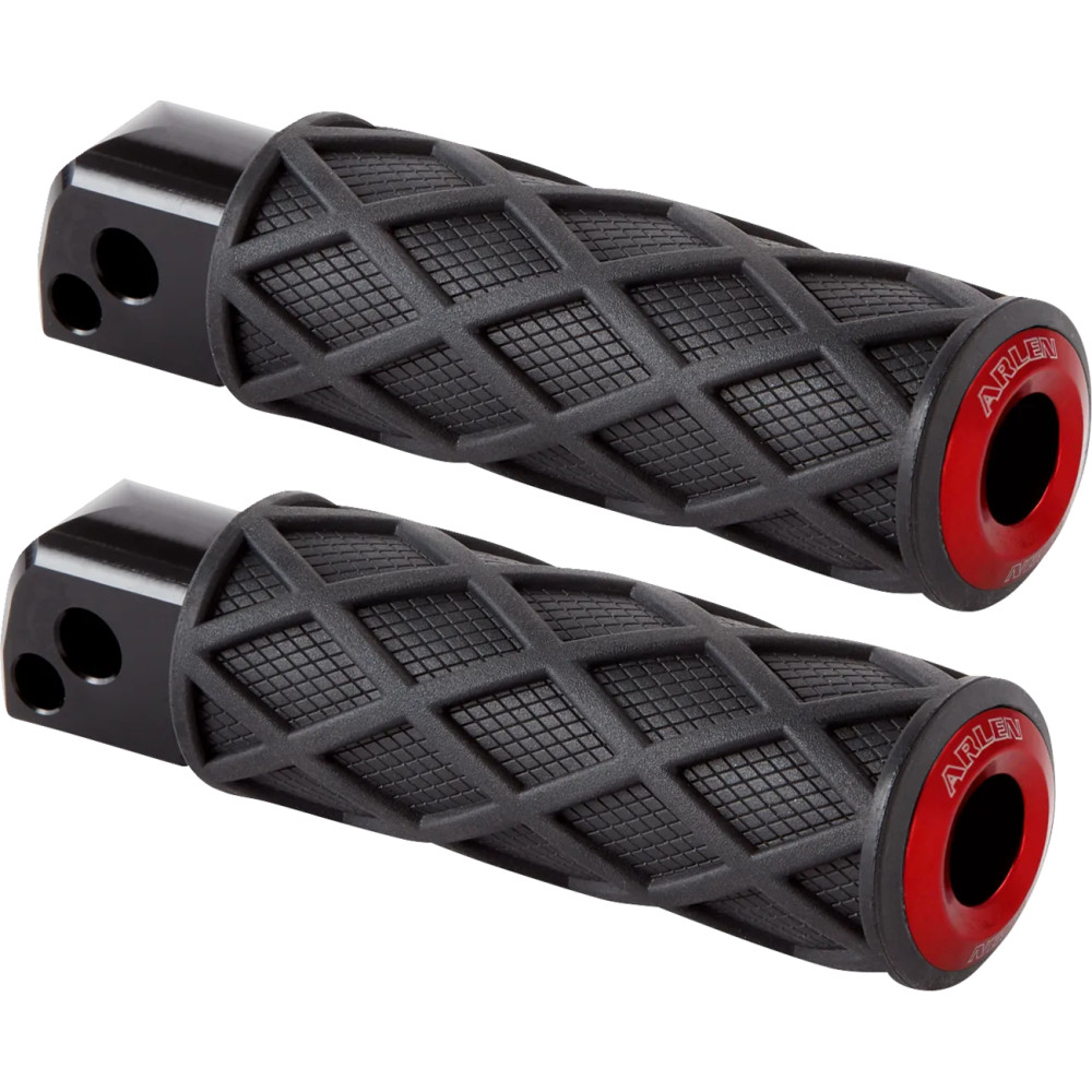 Diamond Foot Pegs — 114 mm, Black, Male Mount