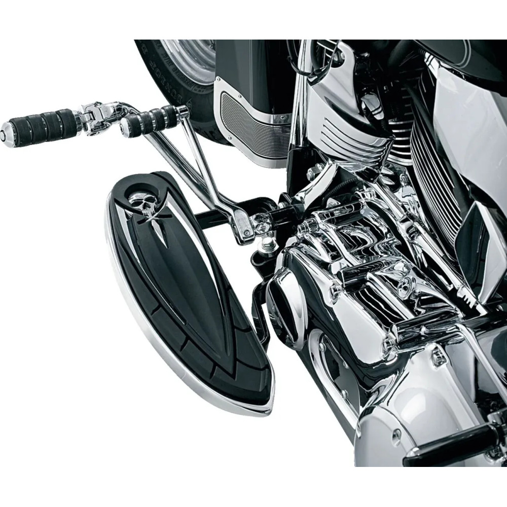 Driver and Passenger Floorboard Covers — Black, Chrome