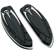 Driver and Passenger Floorboard Covers — Black, Chrome