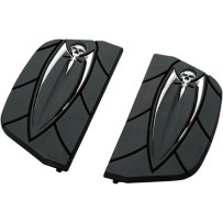 Driver and Passenger Floorboard Covers — Black, Chrome