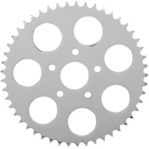 Piñón trasero — cadena 530, 49 dientes, orificio central 1.9", cromado