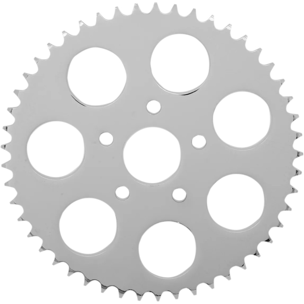 Piñón trasero — cadena 530, 49 dientes, orificio central 1.9", cromado