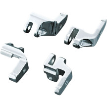 Chrome Driver Floorboard Relocation Brackets — repositions floorboards 1" forward, 1" out