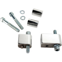 Driver Floorboard Extender Kit — +32 mm (+1-1/4"), Driver, Silver, Polished