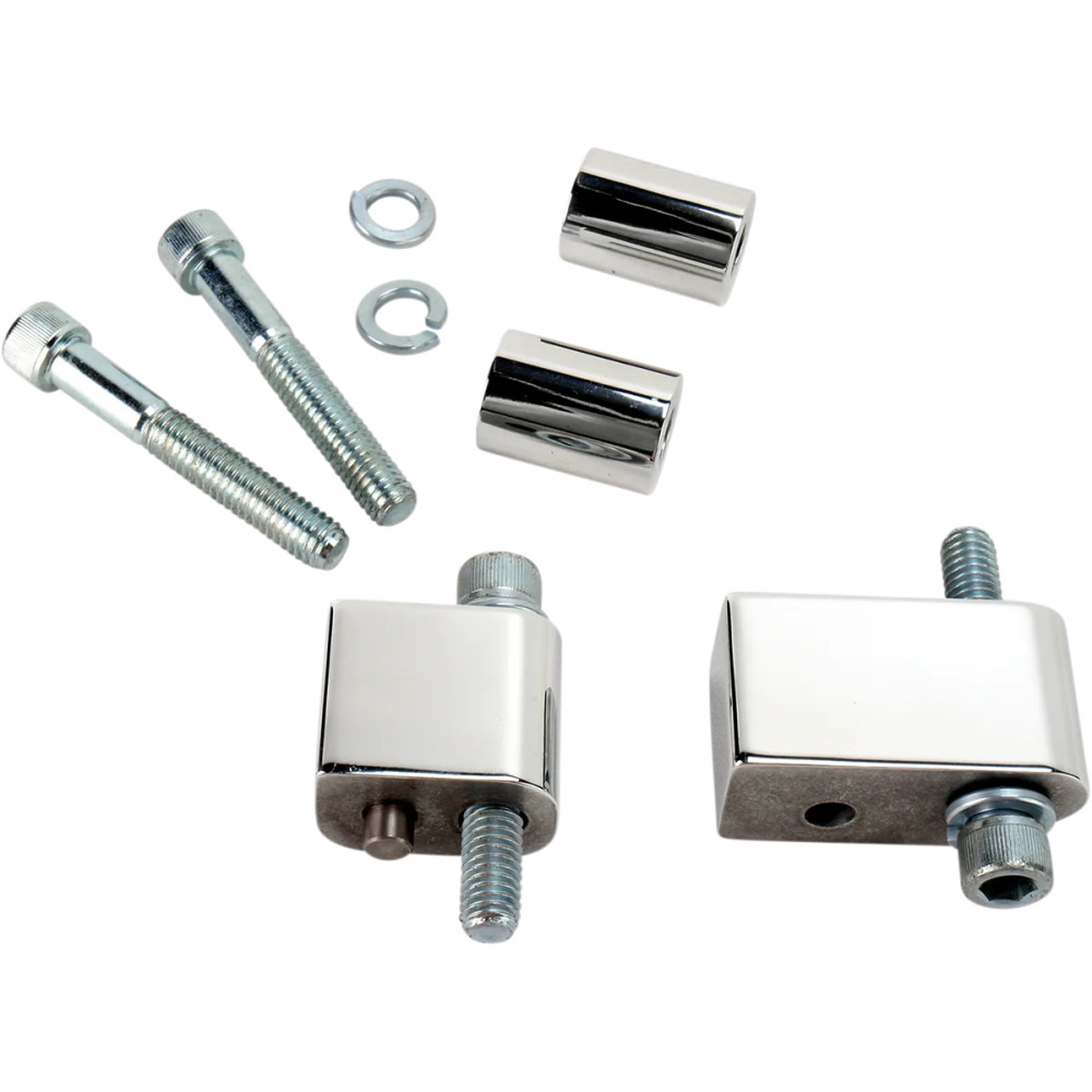 Driver Floorboard Extender Kit — +32 mm (+1-1/4"), Driver, Silver, Polished