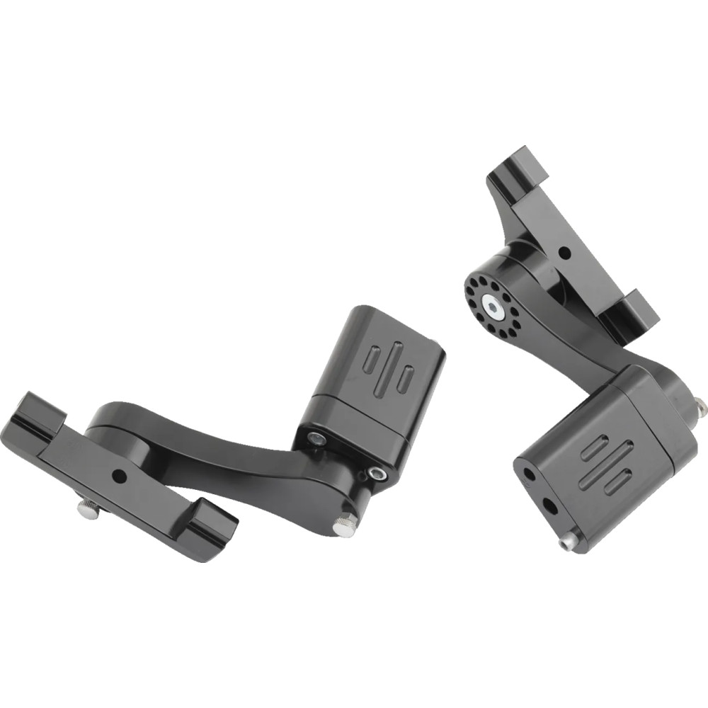 Adjustable Passenger Floorboard Mounts — Black anodized