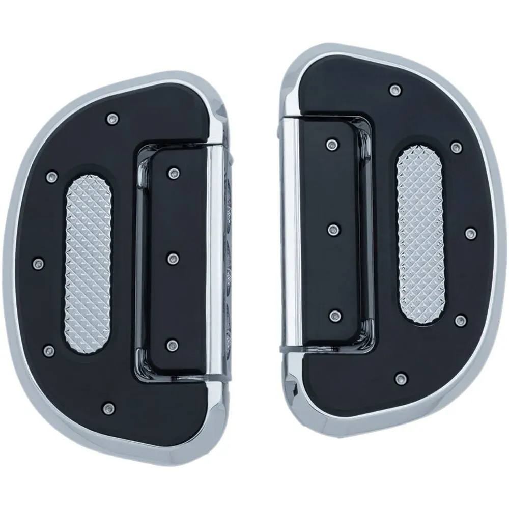 Heavy Industry Driver and Passenger Floorboards — Chrome finish, pair