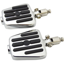 Mini Floorboards — 10 cm × 10 cm (4 in × 4 in), Pair, Black/Chrome