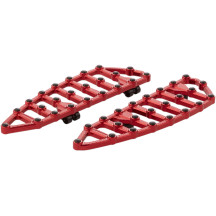 MX Billet Floorboards — 18 in L, 5-3/4 in W, 3/4 in T, Driver, Red anodized