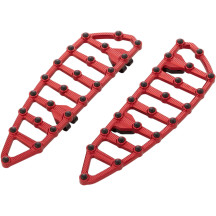 MX Billet Floorboards — 18 in L, 5-3/4 in W, 3/4 in T, Driver, Red anodized