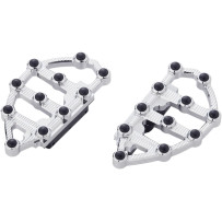 MX Billet Floorboards — 20.5 cm (8") length, 11 cm (4-1/4") width, 19 mm (3/4") thickness, Chrome