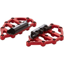 MX Billet Floorboards — 8 in length, 3/4 in thickness, 4-1/4 in width, Red anodized