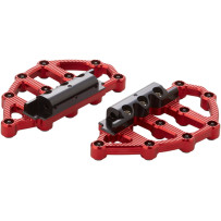 MX Billet Floorboards — 8 in length, 3/4 in thickness, 4-1/4 in width, Red anodized