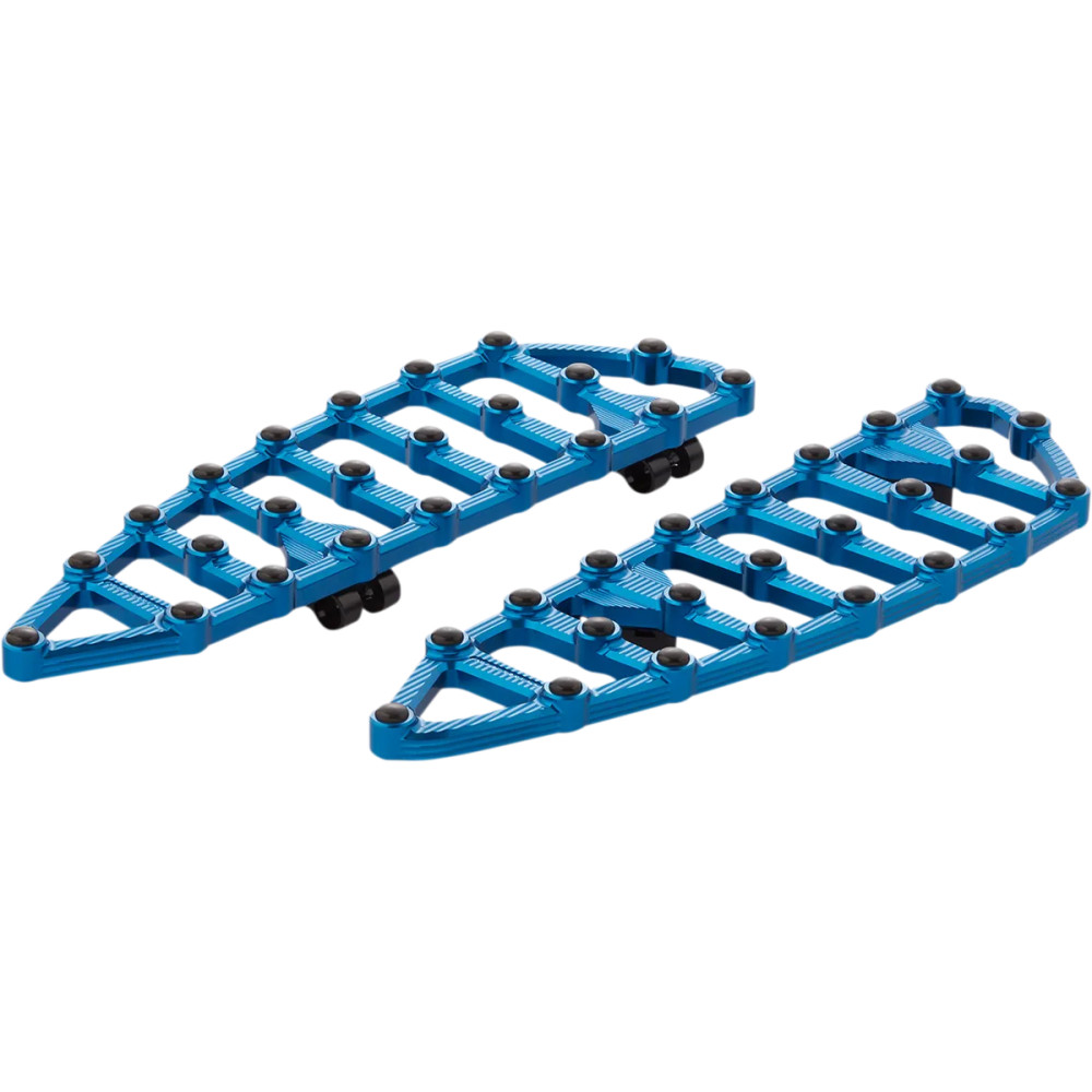 MX Billet Floorboards — 18 in, blue anodized