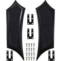 Reposapiés Instigator Extendidos — Conductor, extiende 2.5" delantero/trasero, +0.75" ancho, Negro