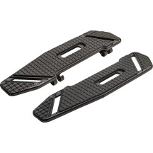 SpeedLiner Driver Floorboards — Black anodized, knurled billet