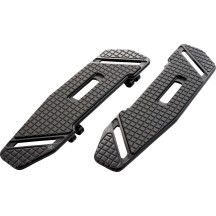 SpeedLiner Driver Floorboards — Black anodized, knurled billet