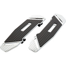 SpeedLiner Driver Floorboards — Black & Chrome, Billet aluminum