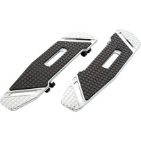 SpeedLiner Driver Floorboards — Black & Chrome, Billet aluminum