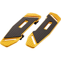 SpeedLiner Driver Floorboards — Black anodized, gold